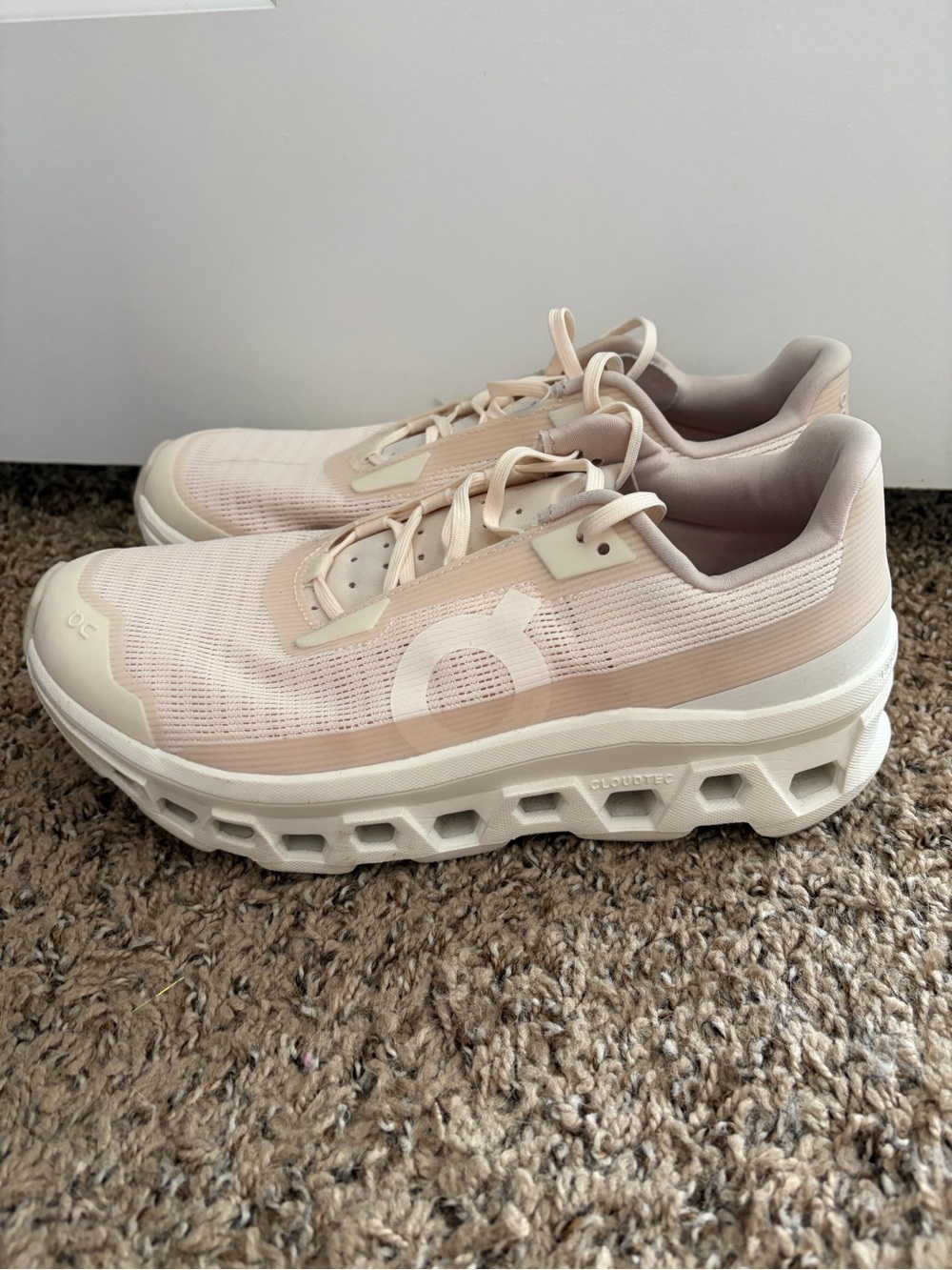 On Cloudmonster Void Women's Sneakers in Pale Peach/Pink and Cream